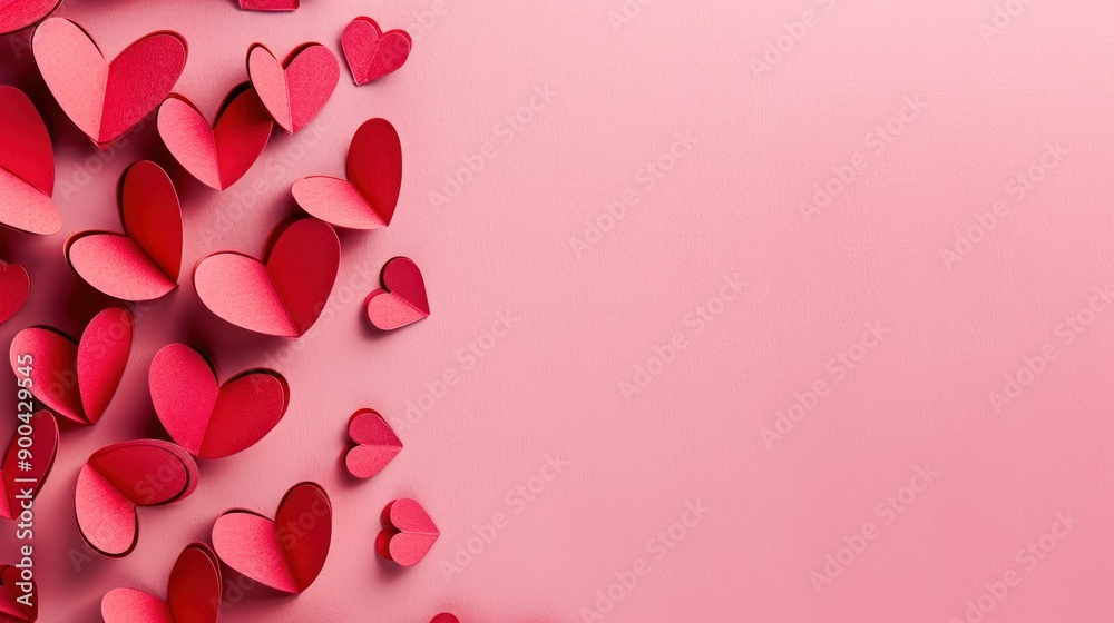 Pink heart shaped paper cutout Pink heart shaped paper cutout