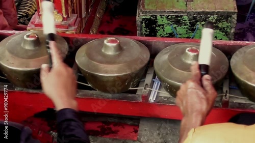 traditional music gamelan at Lombok Island, West Nusa Tenggara photo