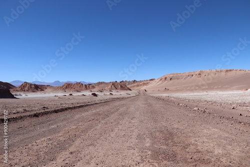 Valley of the Moon - Atacama Desert - Chile. Dirt road.