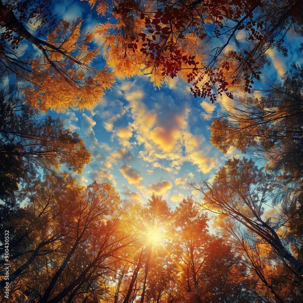 sunrise in sky during fall low Angle sunrise in sky during fall low Angle