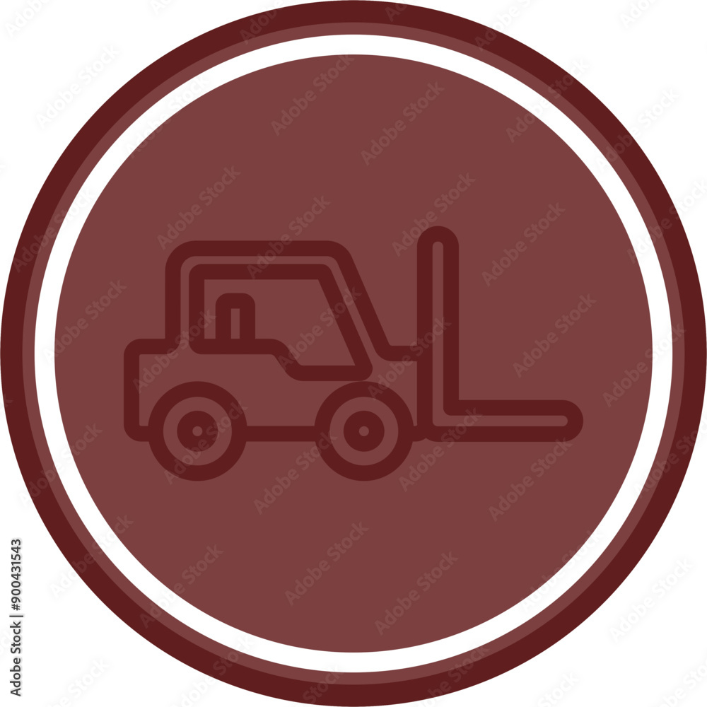 Forklift Vector Line Double Circle Maroon Forklift Vector Line Double Circle Maroon