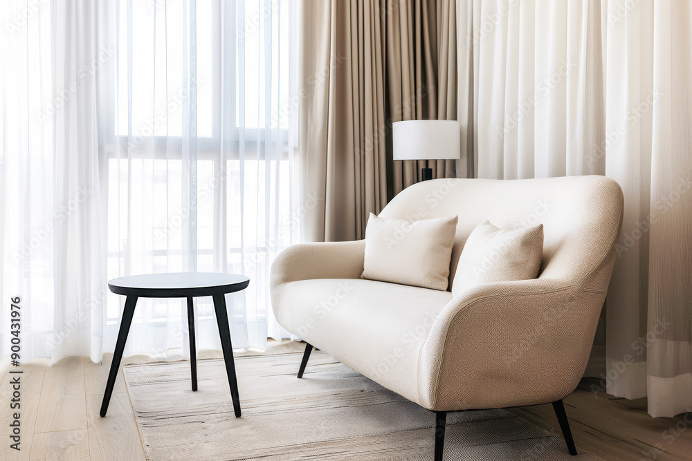 Luxurious hotel room interiors in warm tones with chic decor and natural lighting. Luxurious hotel room interiors in warm tones with chic decor and natural lighting.