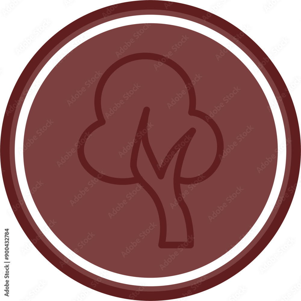 tree Vector Line Double Circle Maroon tree Vector Line Double Circle Maroon