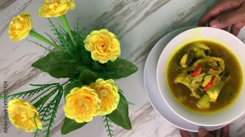 Indonesian Milkfish in Turmeric Broth