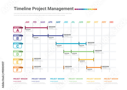 Calendar planner for 12 months or timeline chart. Concept of schedule or timetable  year. Flat vector illustration for business appointment, event or task planning, scheduling.