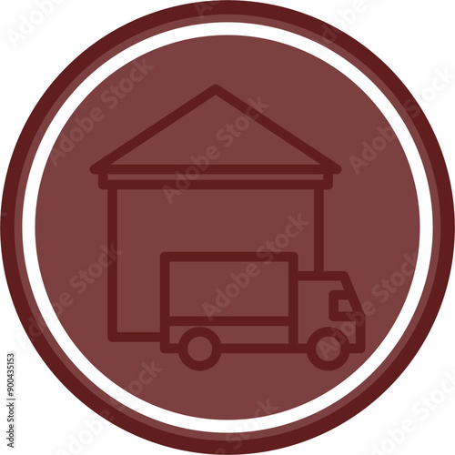 Dispatch center Vector Line Double Circle Maroon