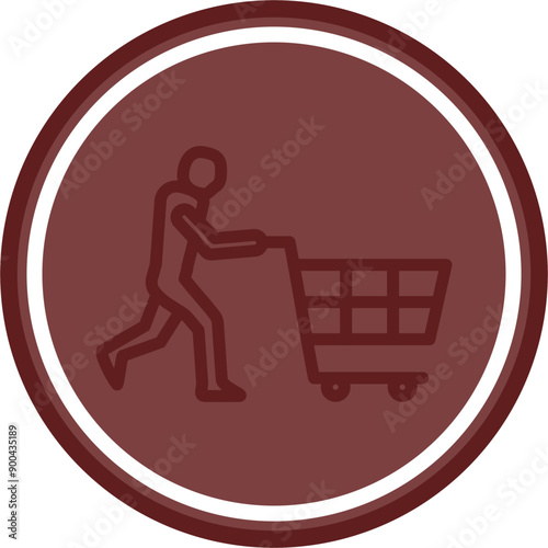 Customer Vector Line Double Circle Maroon