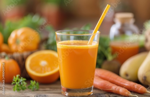 Glass of Orange Juice With Carrots