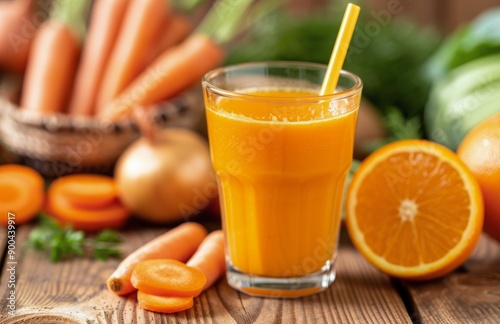 Glass of Orange Juice With Carrots