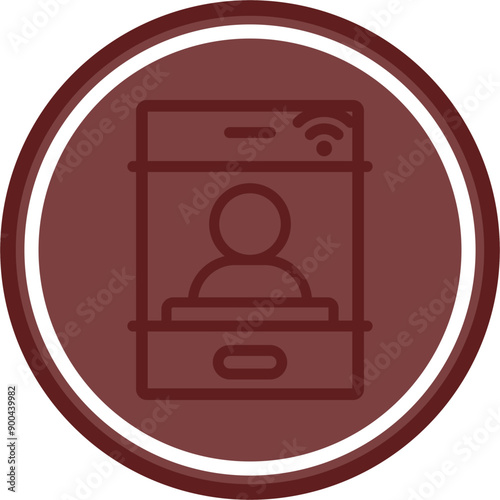 Online Lecture Vector Line Double Circle Maroon