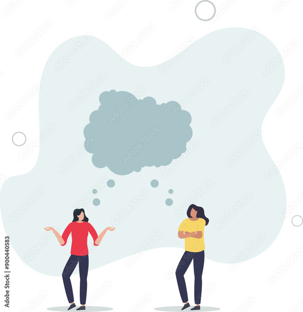 Thinking the same idea, colleagues brainstorming with identical thought,flat design.illustration with people. Thinking the same idea, colleagues brainstorming with identical thought,flat design.illustration with people.