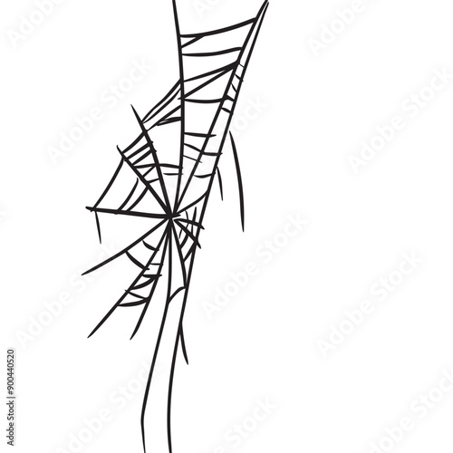 Wallpaper Mural Spider web lines geometric shapes abstract black illustration background corner Torontodigital.ca