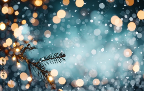 Festive Lights on Wooden Surface