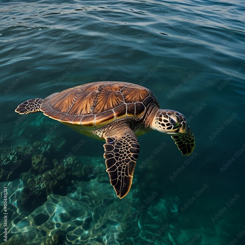 Obraz premium sea turtle swimming