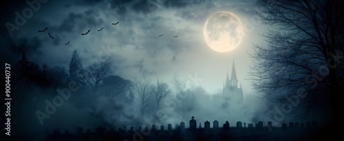 Spooky Church Under Moonlight