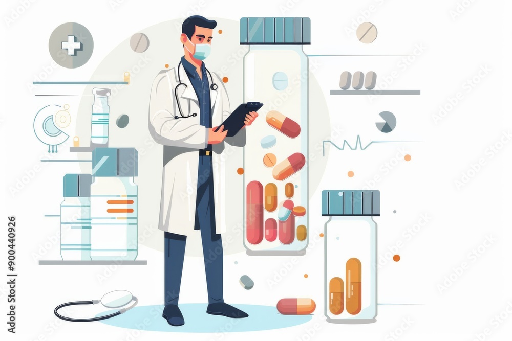 Conceptual medical illustration isolated created with Generative AI Conceptual medical illustration isolated created with Generative AI