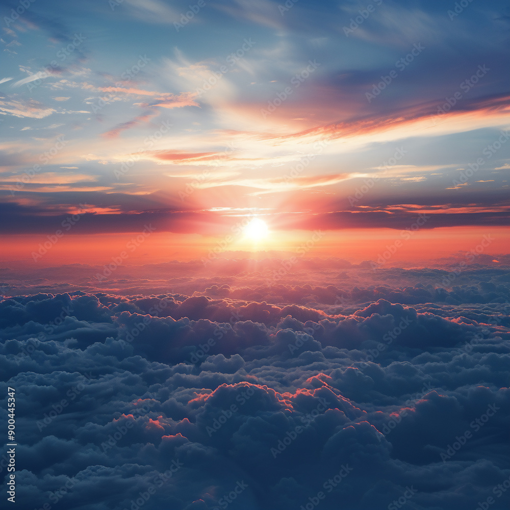 sunset in sky during spring birds eye view sunset in sky during spring birds eye view