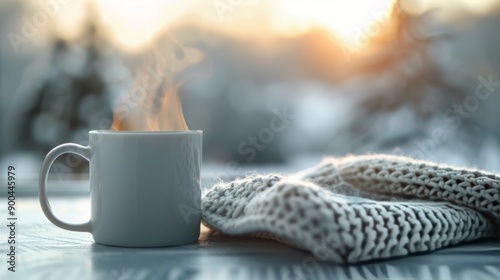 Warm Winter Drink by Window