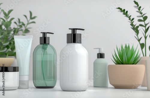 Skincare Products on White Background