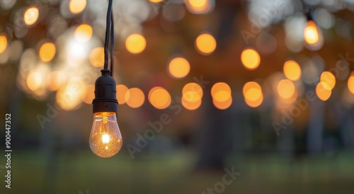 String Lights At Dusk
