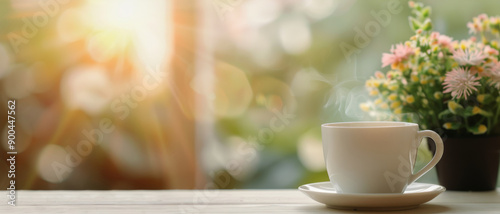 Morning Coffee With Flowers