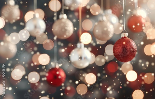 Red Ornament With Bokeh Lights