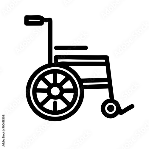 Wheelchair illustration in minimalist style on a white background  