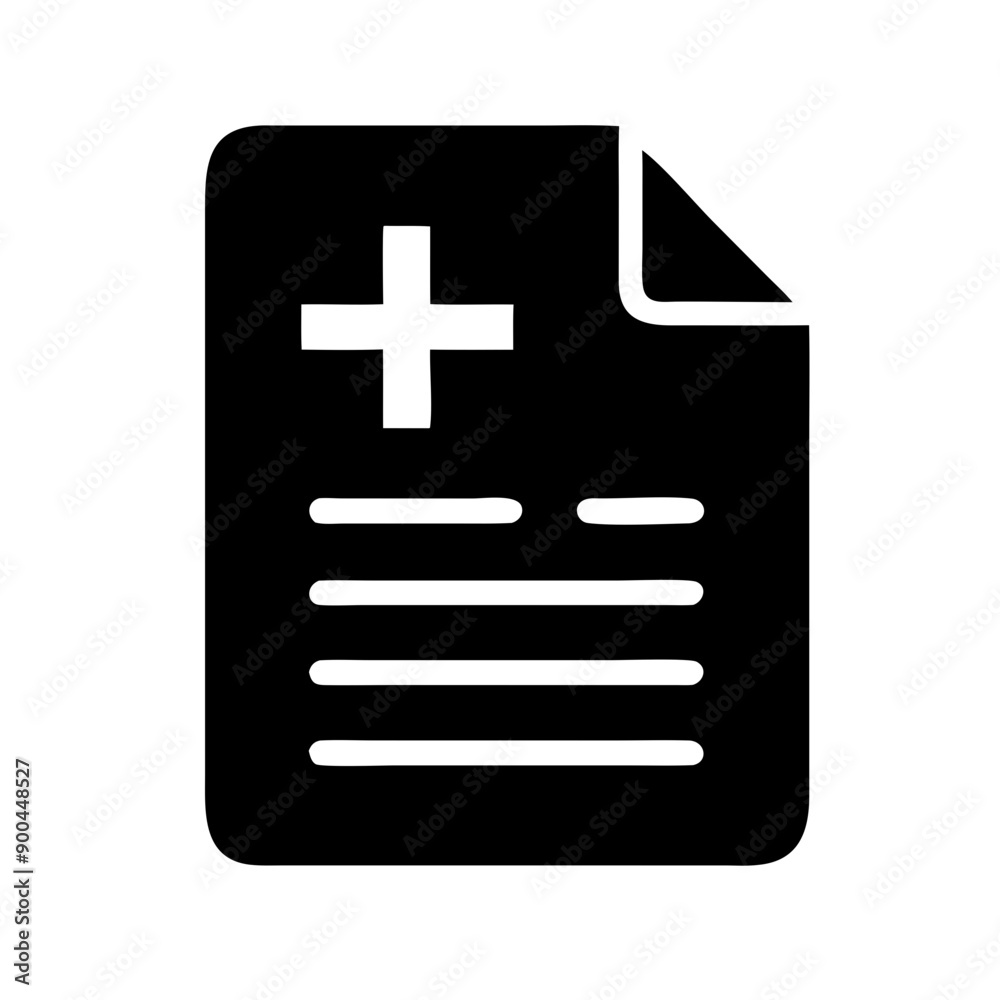 Medical Report Document Icon on White Background Medical Report Document Icon on White Background