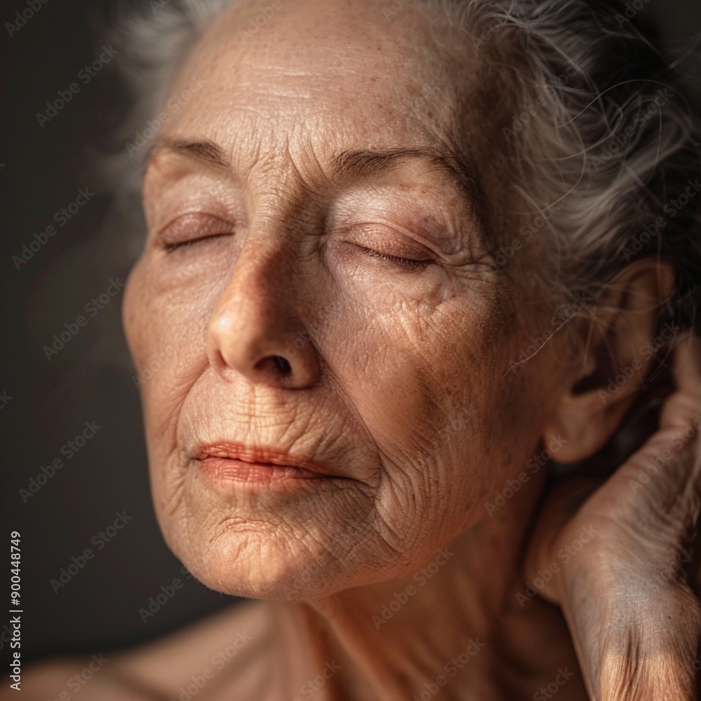 Beauty in Age: Elderly Model with Flawless Skin Beauty in Age: Elderly Model with Flawless Skin