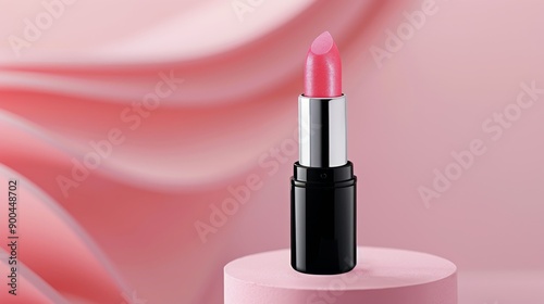 Pink Lipstick On A Pink Background