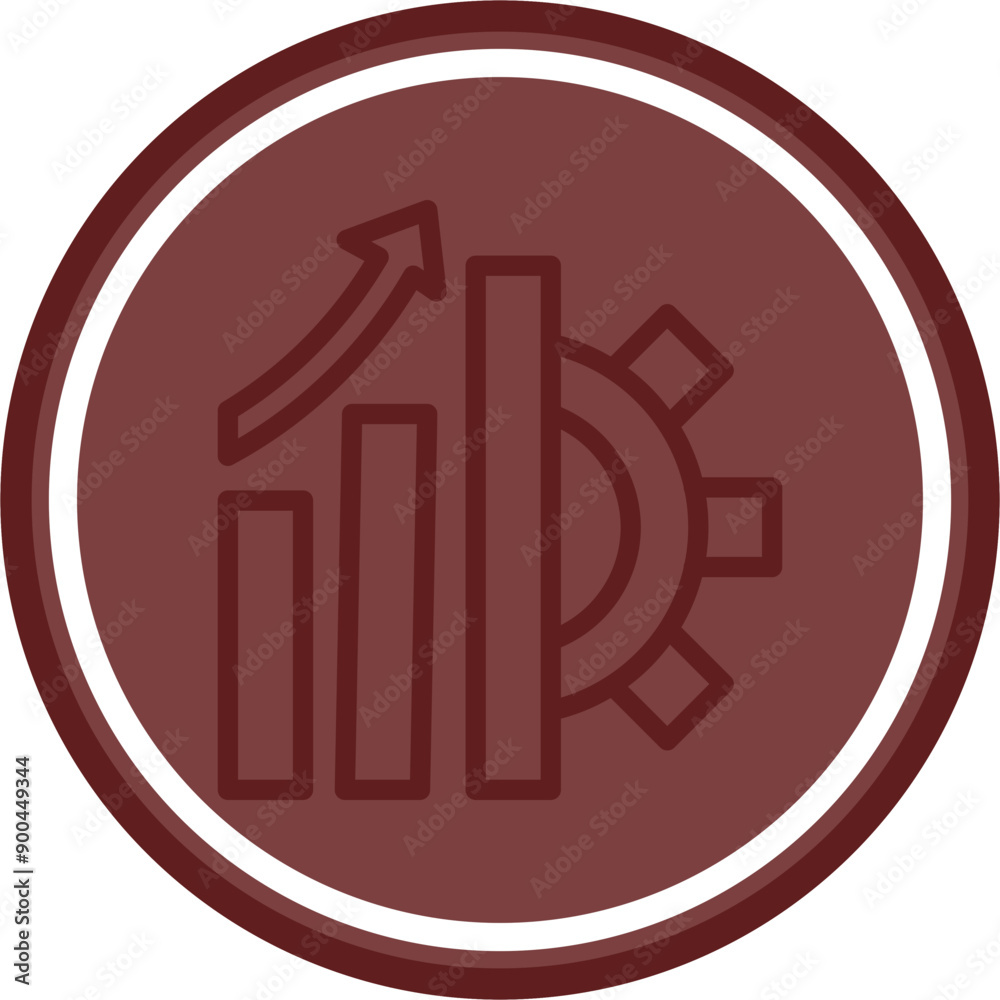 Skill Development Vector Line Double Circle Maroon Skill Development Vector Line Double Circle Maroon