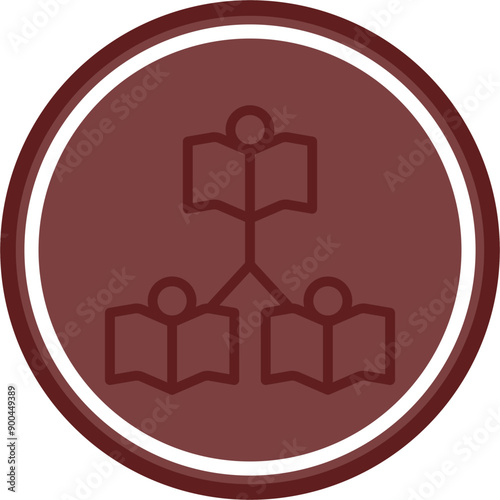 PeertoPeer Learning Vector Line Double Circle Maroon