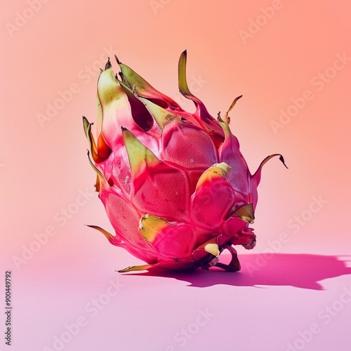 Minimalist Dragonfruit Composition with Gradient Backdrop