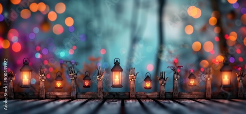 Spooky Halloween Night Fence