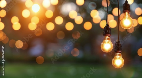 String Lights At Dusk