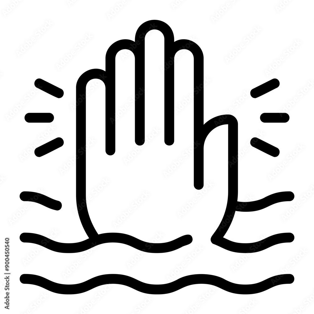 Fototapeta premium drowning line icon