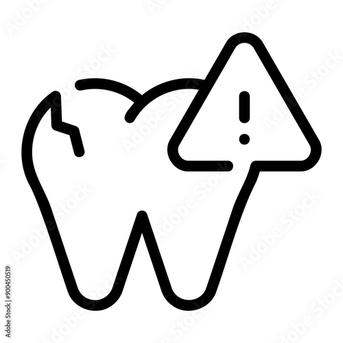 dental caries line icon
