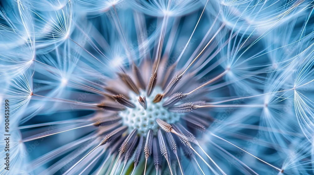 Fototapeta premium Macro shot of a dandelion seed. 