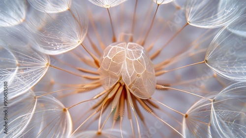 Macro shot of a dandelion seed. 