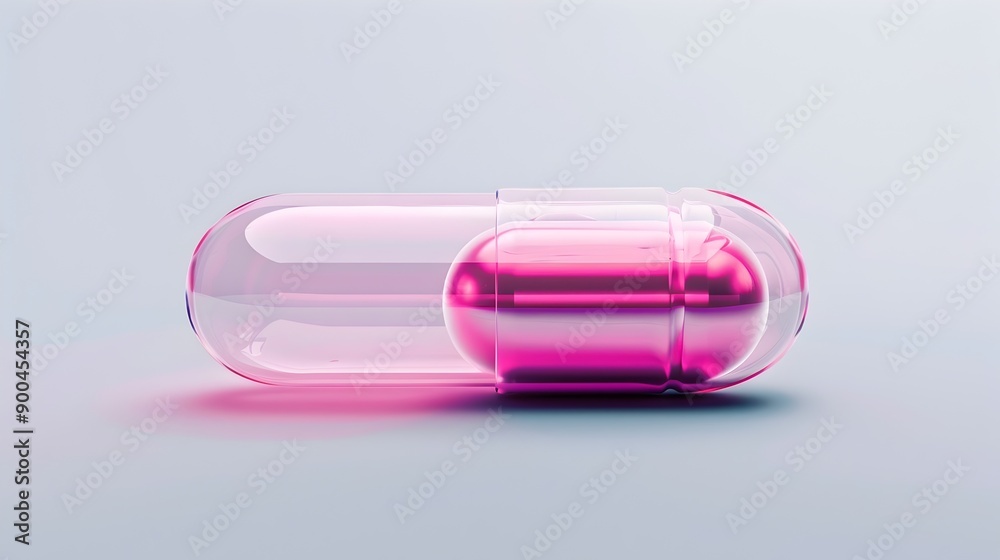 Futuristic Transparent Health Supplement Capsule with Innovative Watercolor Design Futuristic Transparent Health Supplement Capsule with Innovative Watercolor Design