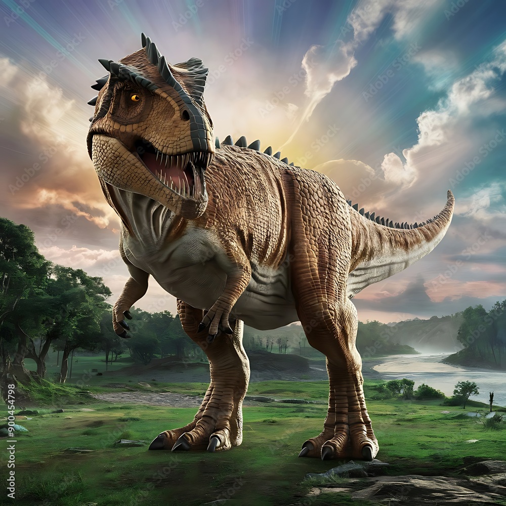 Fototapeta premium 3d render dinosaur 3d render illustration vector