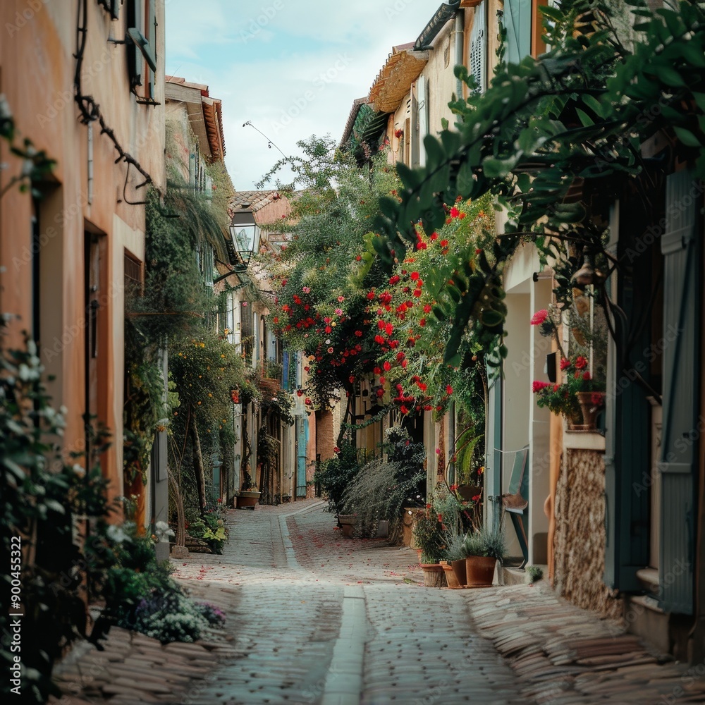 Obraz premium Wide shot of a charming street. 