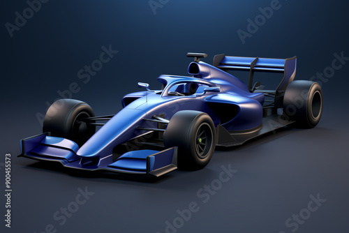 Formula 1 Car, Racing F1 Car. 3d illustrative model of an unbranded formula 1 race car.