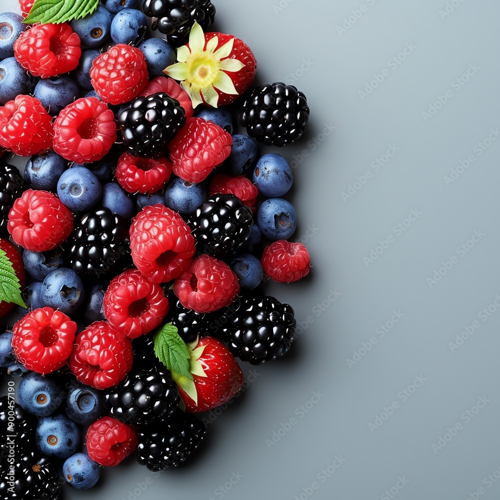 Berry Extracts, Leave space for entering words, focus cover all object, deep depth of field, no blur, photo not dark, everything is clear, copy space Berry Extracts, Leave space for entering words, focus cover all object, deep depth of field, no blur, photo not dark, everything is clear, copy space
