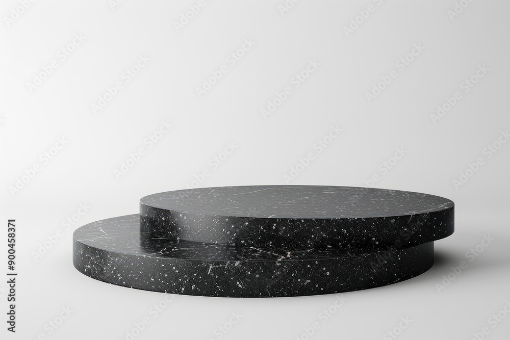 Minimal style Luxury mockup for product presentation. black stone podium on white background with generative ai Minimal style Luxury mockup for product presentation. black stone podium on white background with generative ai