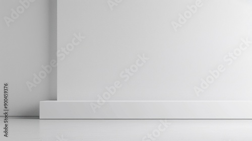 Wallpaper Mural Simple white wall with a baseboard in a minimalist interior, highlighting clean lines and modern design elements. Torontodigital.ca