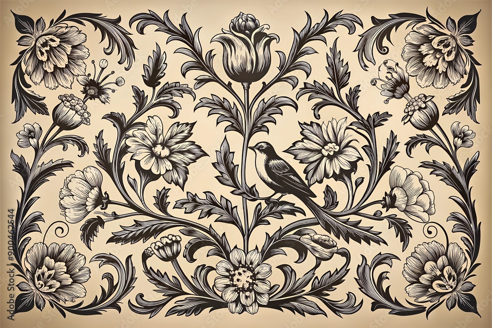 pattern with ornament pattern with ornament