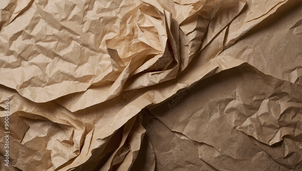 Scrunched beige paper background Scrunched beige paper background