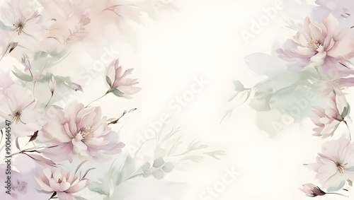Elegant Floral Watercolor Background, created with generative AI technology
