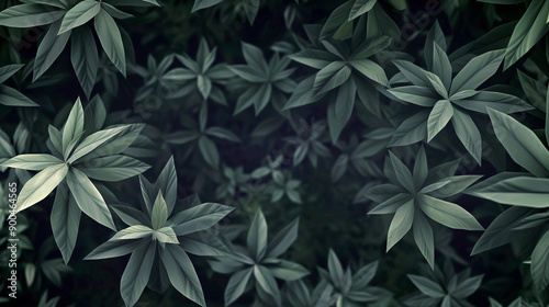 Grass leaves green top view